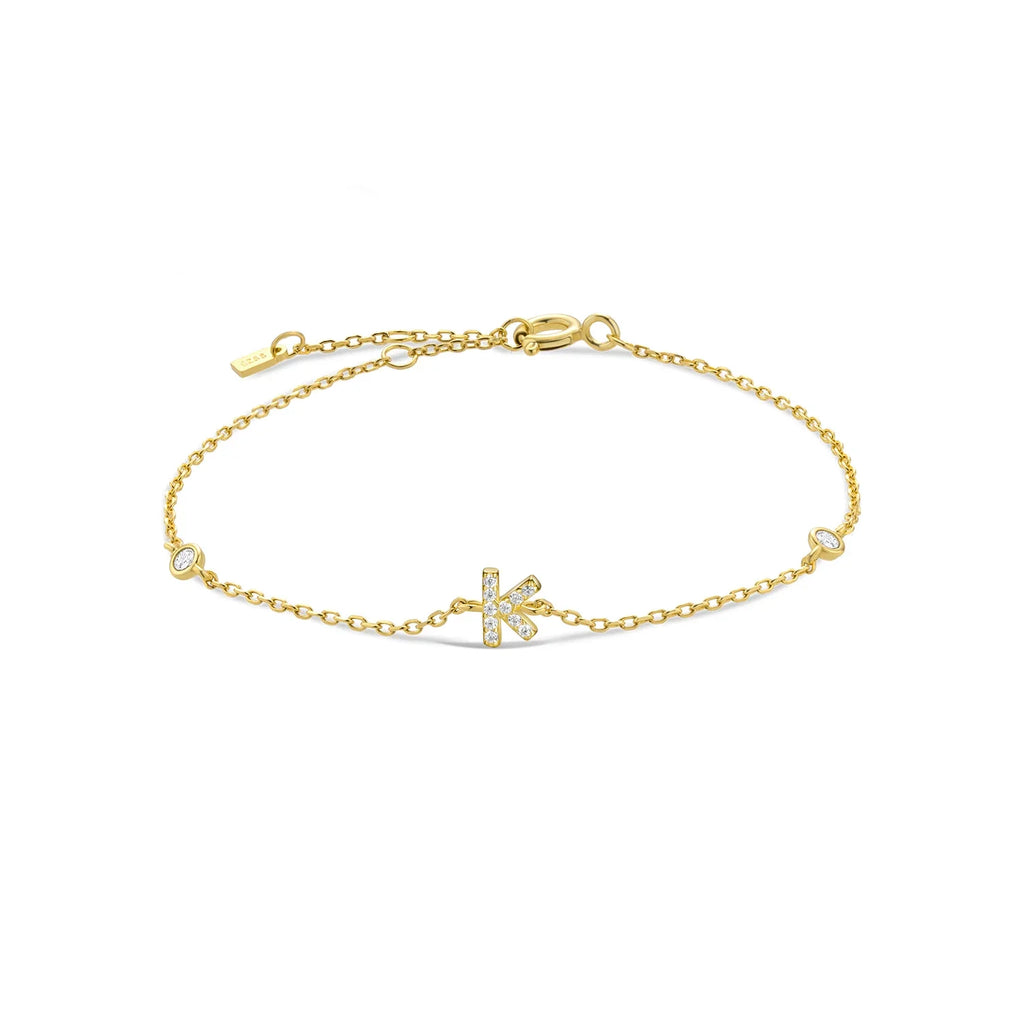 Armband mit Initiale aus goldenen Strasssteinen k