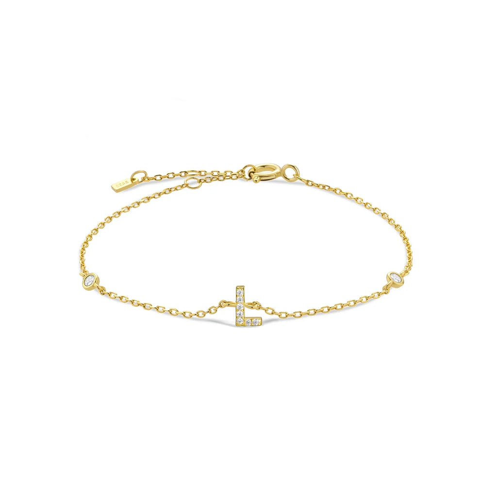 Armband mit Initiale aus goldenen Strasssteinen l