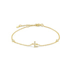 Armband mit Initiale aus goldenen Strasssteinen l