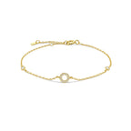 Armband mit Initiale aus goldenen Strasssteinen o