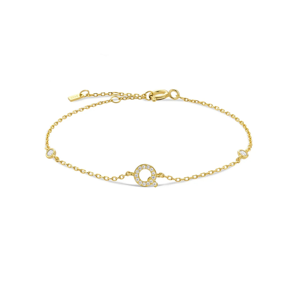 Armband mit Initiale aus goldenen Strasssteinen q