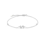 Armband mit Initiale aus silbernen Strasssteinen s