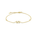 Armband mit Initiale aus goldenen Strasssteinen s