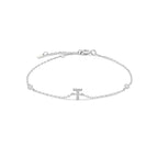 Armband mit Initiale aus silbernen Strasssteinen t