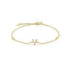 Armband mit Initiale aus Gold-Strass v