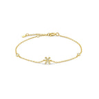 Armband mit Initiale aus goldenen Strasssteinen x