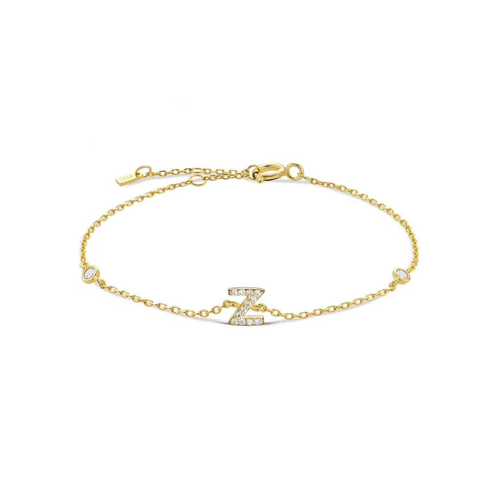 Armband mit Initiale aus goldenen Strasssteinen z