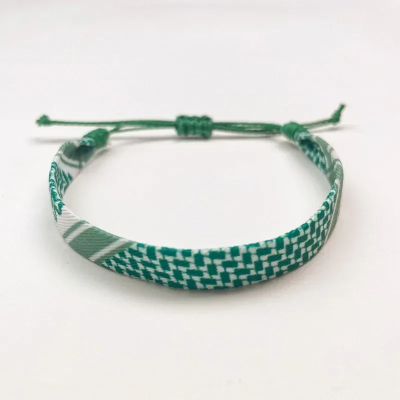 Armband mit grünen geometrischen Keffiyeh-Mustern