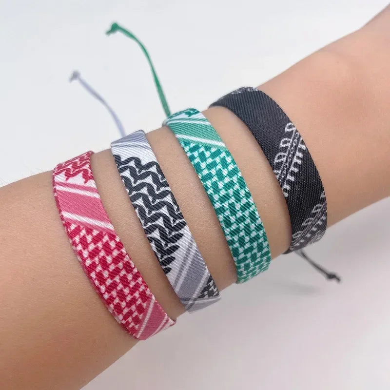 Armband mit grünen geometrischen Keffiyeh-Mustern