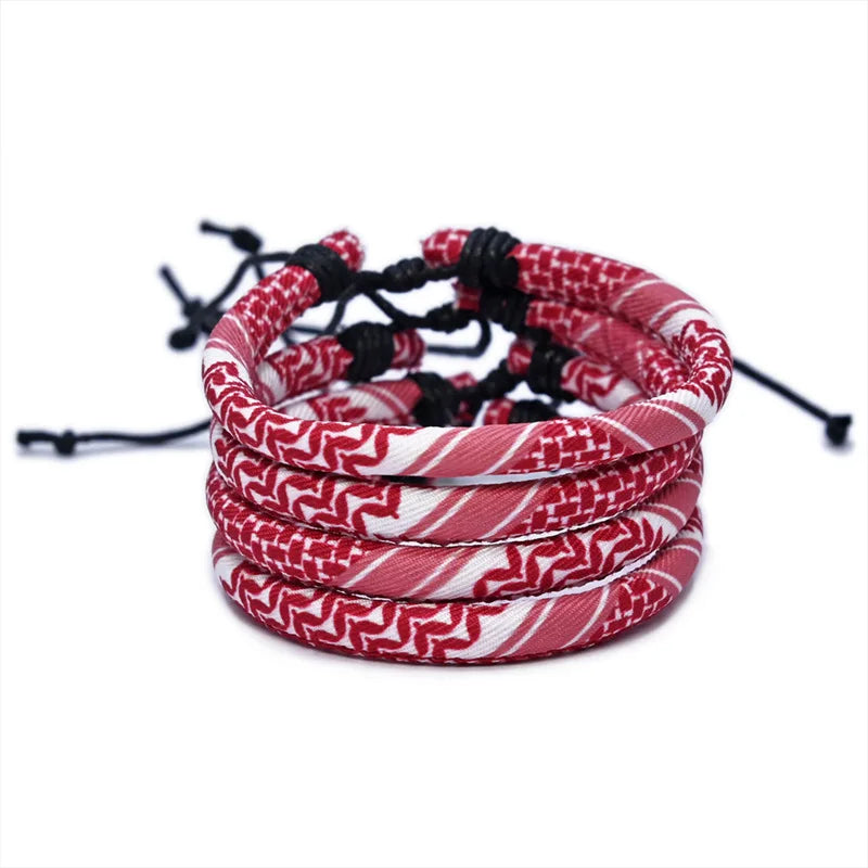 Armband mit arabischem Keffiye-Muster für Herren oder Damen in Rot