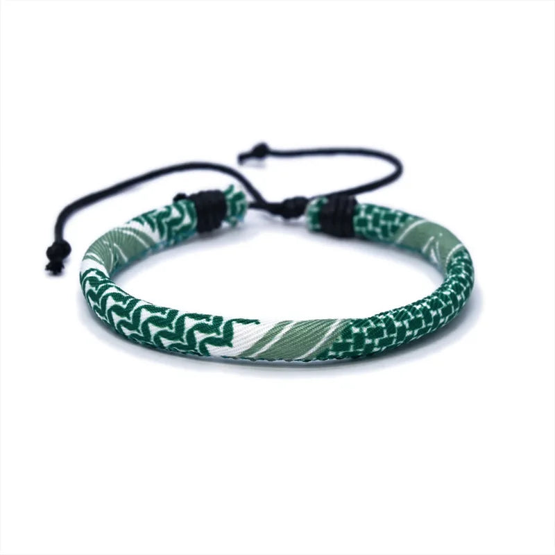Armband mit arabischem Keffiye-Muster für Herren oder Damen in Grün