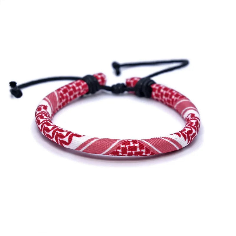 Armband mit arabischem Keffiye-Muster für Herren oder Damen in Rot