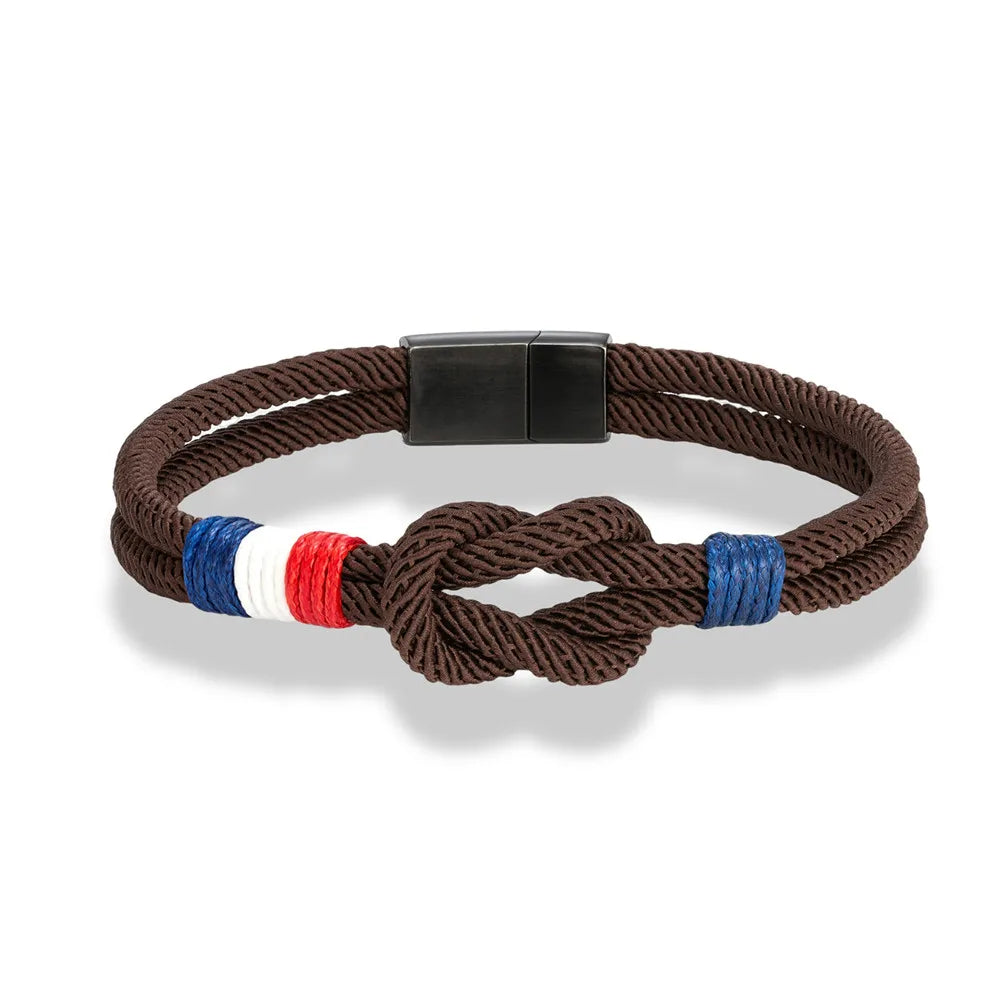 Armband mit Knoten aus Seil, braun