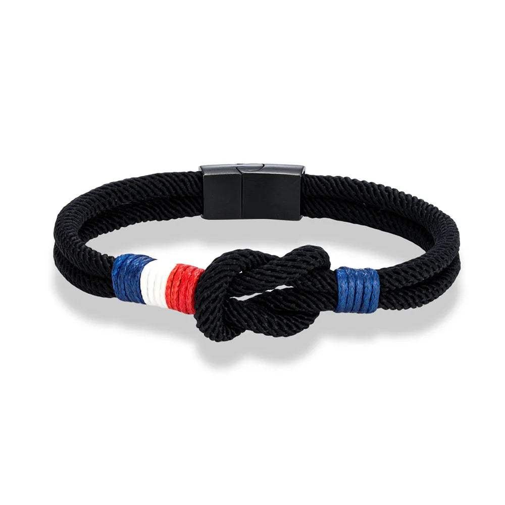 Armband mit Knoten aus Seil, schwarz