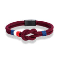 Armband mit Knoten aus Seil, bordeauxrot