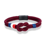 Armband mit Knoten aus Seil, bordeauxrot