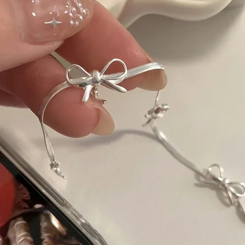 Armband mit Schleife für Damen, silber