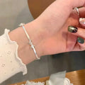 Armband mit Schleife für Damen, silber