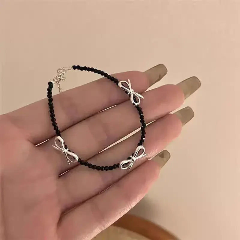 Armband mit Schleife für Damen, schwarz