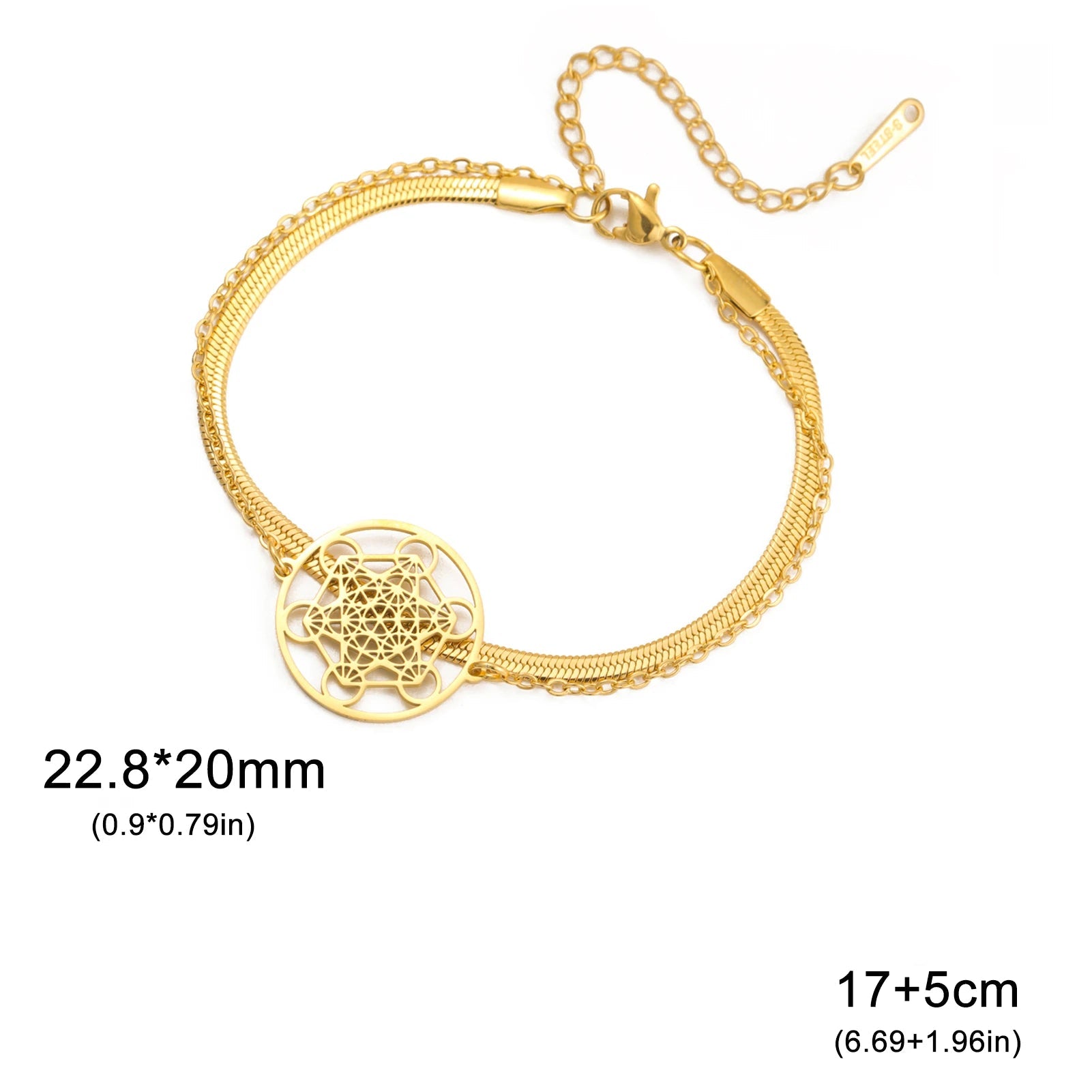 Armband mit Metatron-Würfel-Anhänger