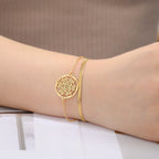 Armband mit Metatron-Würfel-Anhänger gold
