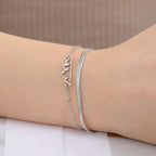 Armband mit Berg-Anhänger für Damen silber