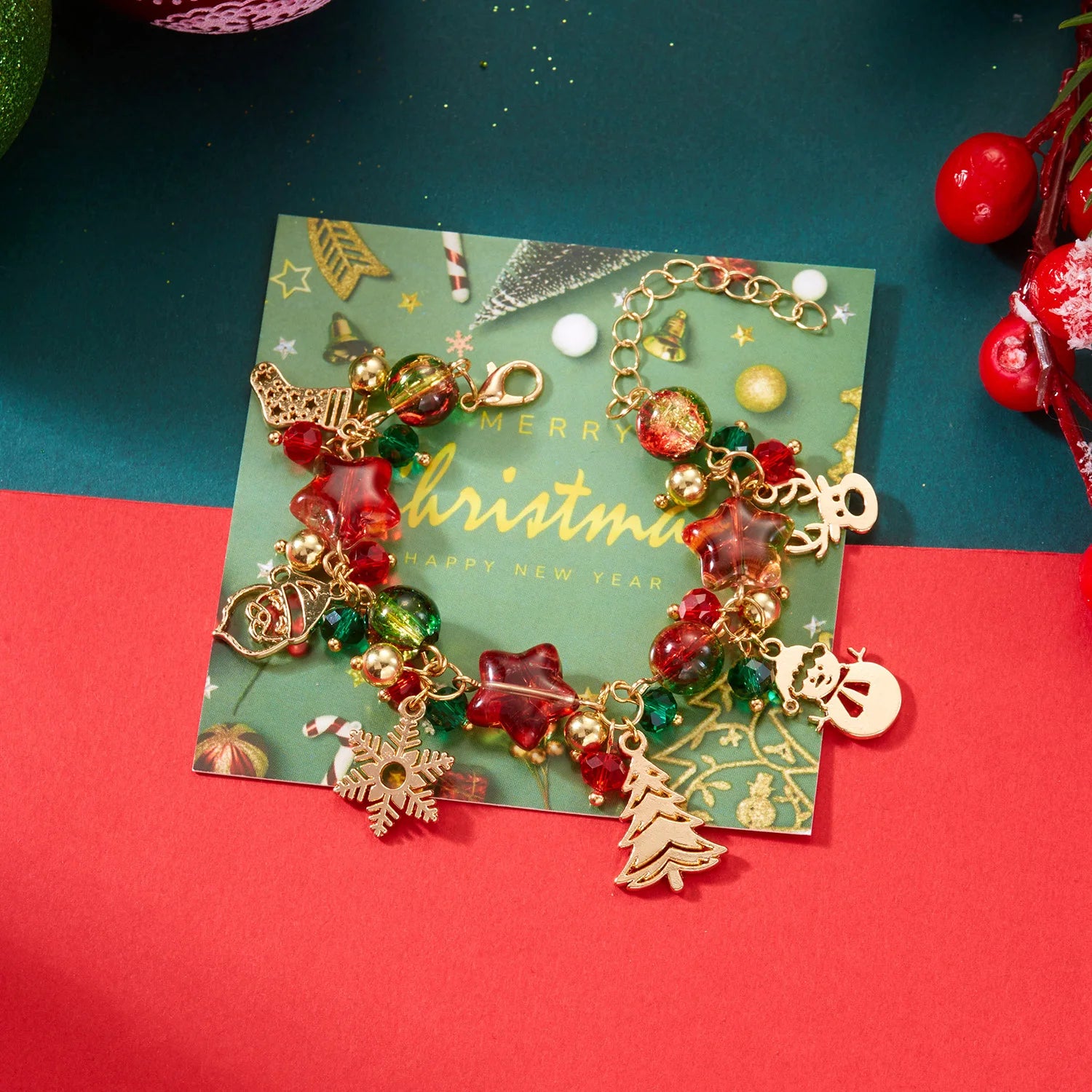 Armband mit Weihnachtsanhängern für Damen