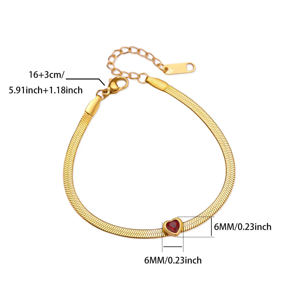 Armband mit herzförmigem Geburtsstein