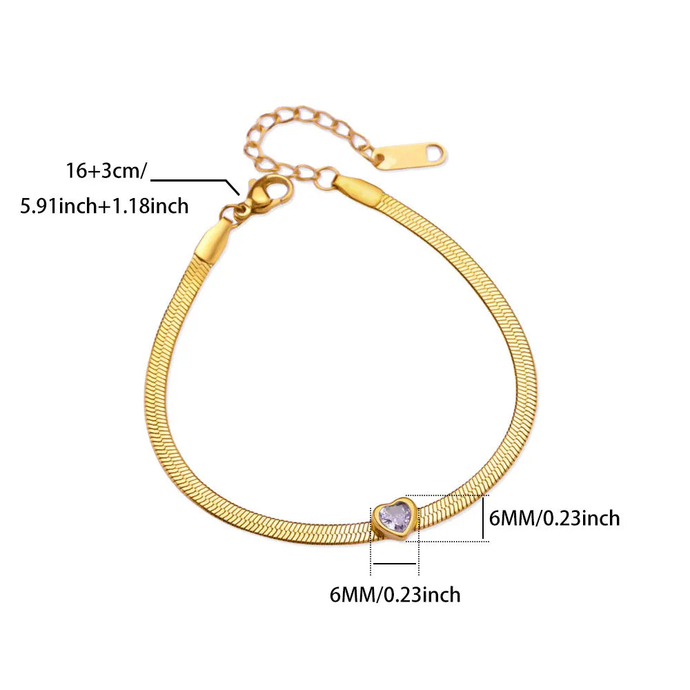 Armband mit herzförmigem Geburtsstein
