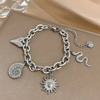 Armband mit Sonne und Muscheln für Herren oder Damen silber