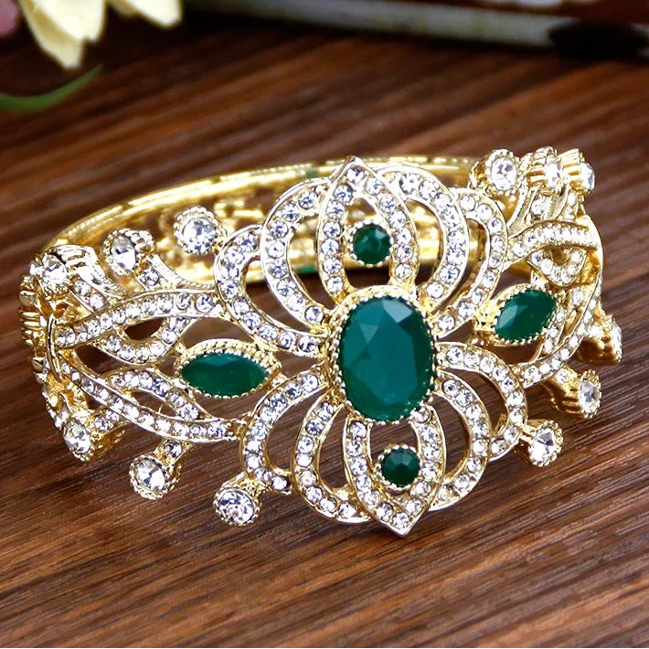 Armband mit Strass und Steinen arabisch muslimisch Hochzeit grün
