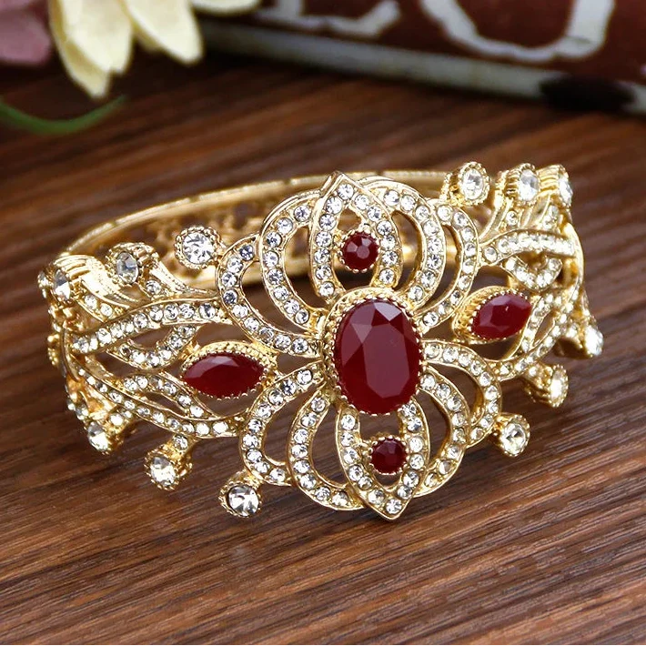 Armband mit Strass und Steinen arabisch muslimisch Hochzeit rot