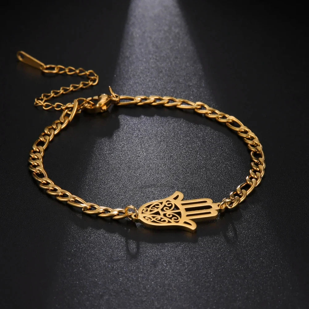 Armband mit arabischer Fatima-Hand in Gold oder Silber