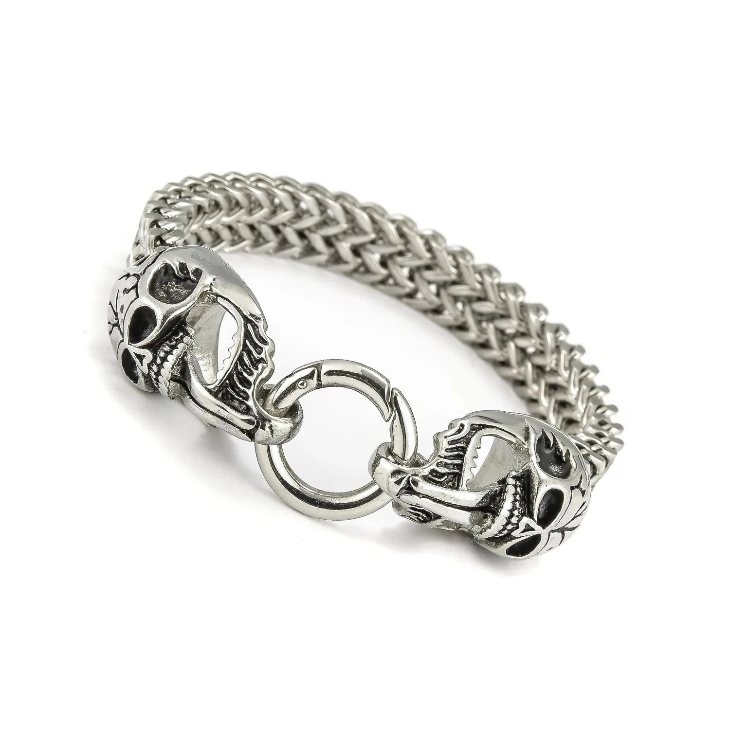 Armband mit Totenköpfen für Herren in Silber