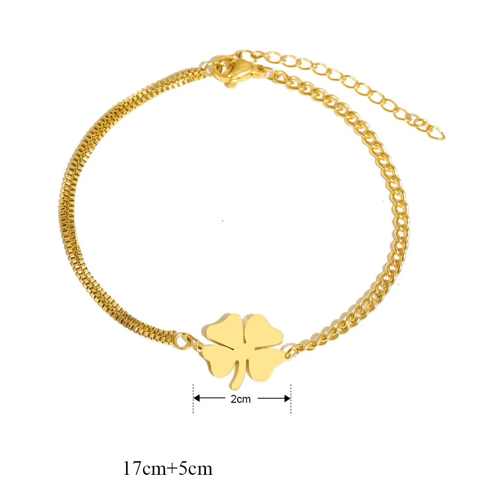 Armband mit vierblättrigem Kleeblatt Glücksbringer