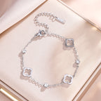 Armband mit 4-Blatt-Kleeblättern mit silbernem Zirkon