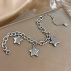 Armband mit drei hängenden Sternen Silber