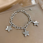 Armband mit drei hängenden Sternen Silber