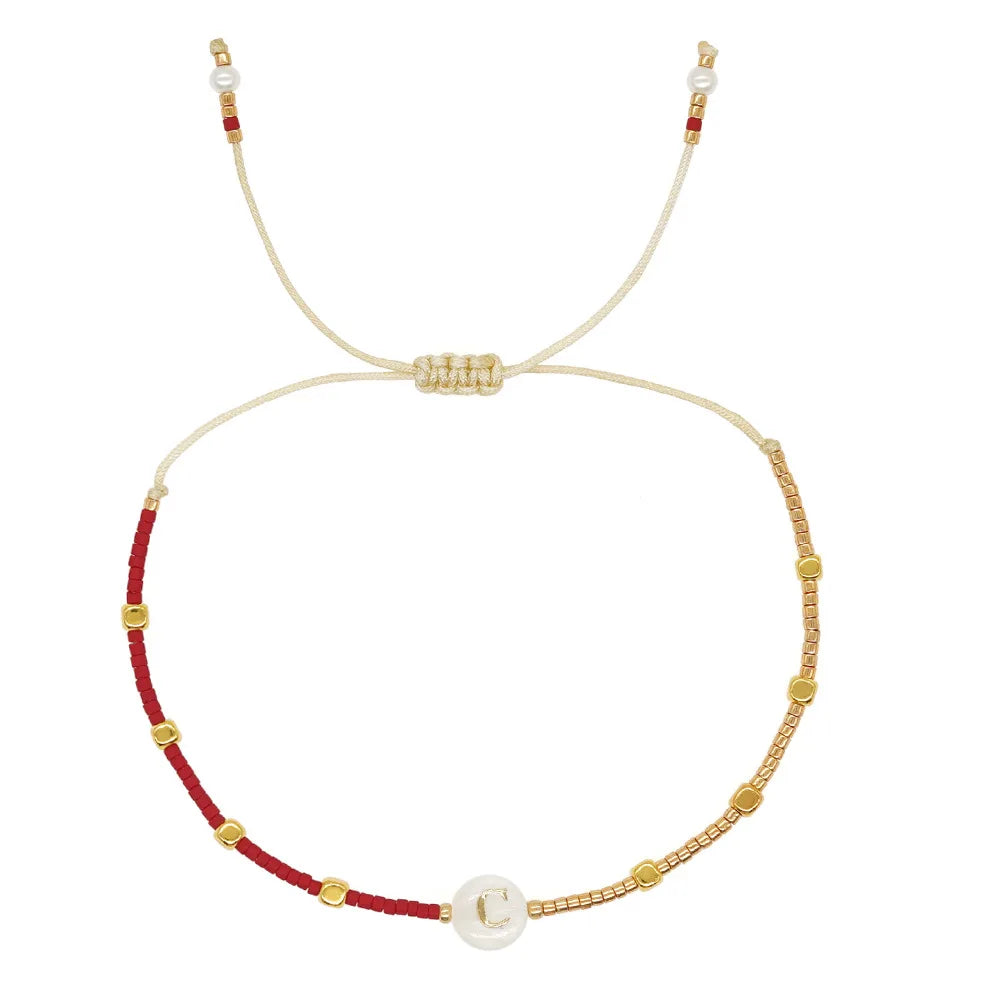 Zweifarbiges Initialen-Armband c