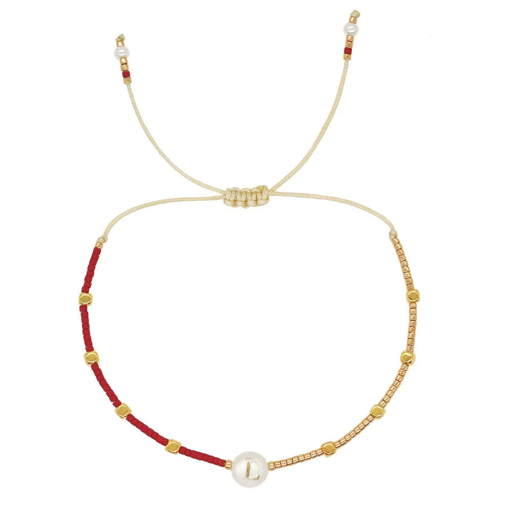 Zweifarbiges Initialen-Armband l
