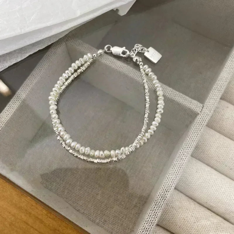 Elegantes Gourmette-Armband aus Perlen für Damen