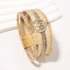 Boho-Mehrreihiges Armband Lebensbaum beige