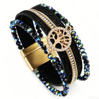 Boho-Mehrreihiges Armband Lebensbaum schwarz