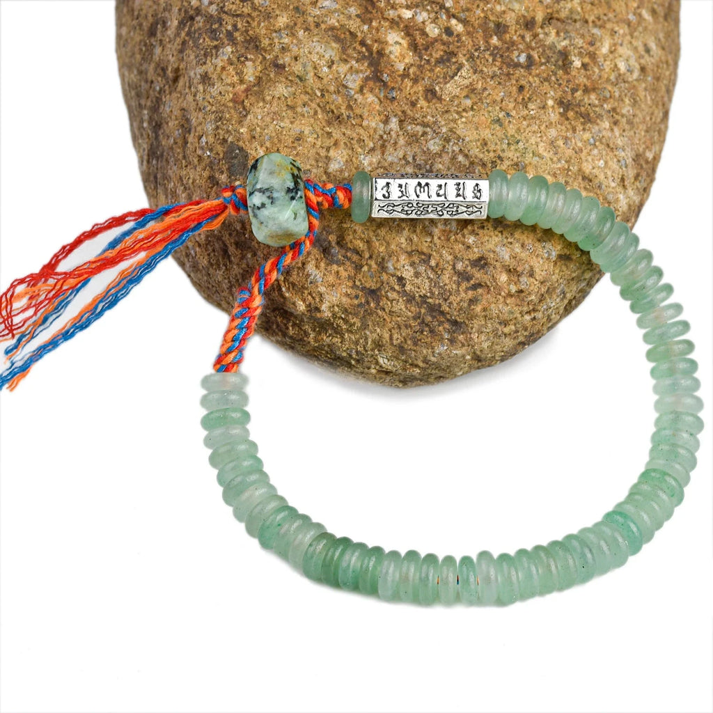 Tibetisches buddhistisches Armband aus Aventurin-Perlen