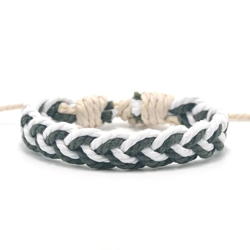 Handgefertigtes brasilianisches Armband Naturfarben weiß