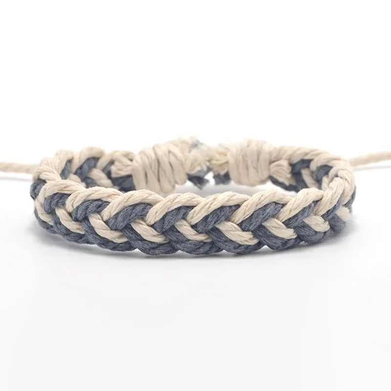 Handgefertigtes brasilianisches Armband Naturfarben grau