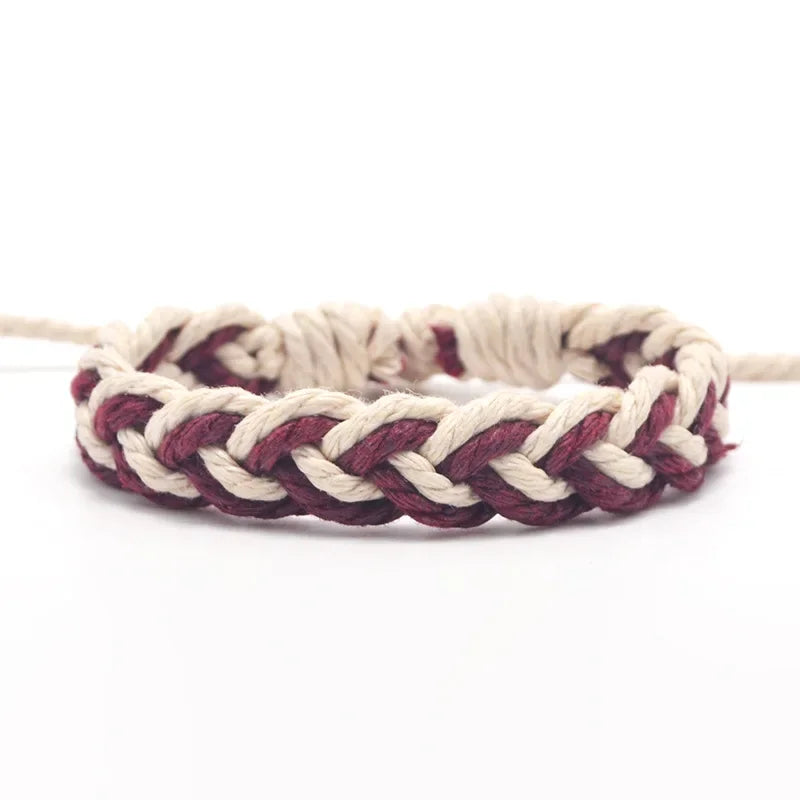 Handgefertigtes brasilianisches Armband Naturfarben rot