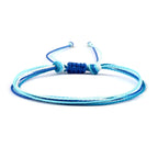 Handgefertigtes brasilianisches blaues Armband in Weiß und Blau