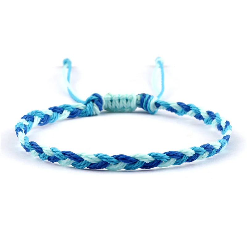 Handgefertigtes brasilianisches blaues Armband in Blau und Dunkelblau