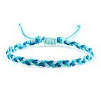 Handgefertigtes brasilianisches blaues Armband in Blau und Grün